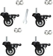1.5 Inch Heavy Duty Swivel Casters with Brake and M8 Threaded Stem