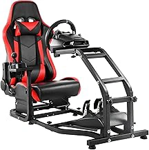 Dardoo Adjustable Gaming Sim Cockpit with Red Seat for G29/G920/G923 and T300