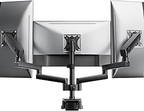 monTEK Heavy Duty Full Motion Triple Monitor Desk Stand for 13-27 inch Screens