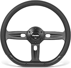 14 inch D-Shaped Steering Wheel with Black Leather Grip