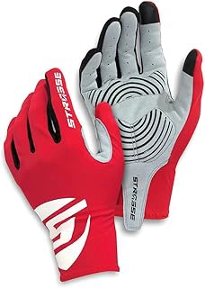 STRASSE Sim Racing Gloves - Silicone Grip Driving Gloves with Touchscreen Fingertips and SBR Padded Palm (Red, X-Large)