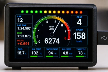 Build a functional secondary dash display for real-time telemetry using a USB LCD screen and SimHub.