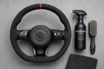 Step-by-step protocol to clean, condition, and protect Alcantara from sweat damage and fiber matting.
