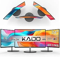 Kado C24 Trio Series 24" Curved 1920x1080 75Hz Triple Monitor Setup (3-Pack)
